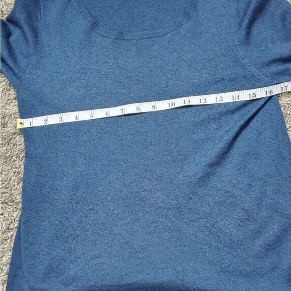 Eileen Fisher Blue Organic Cotton & Wool Blend Sweater - Picture 4 of 6
